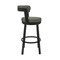 Armen Living Bryant 30" Bar Height Swivel Bar Stool in Black Finish and Gray Faux Leather LCBYBABLGR30 - alternate 2